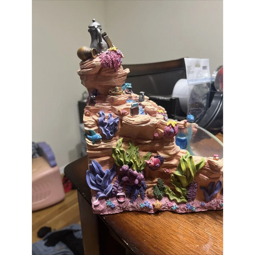 Disney The Little Mermaid Ariel Sebastian Snow Globe Fountain Works Some Damage